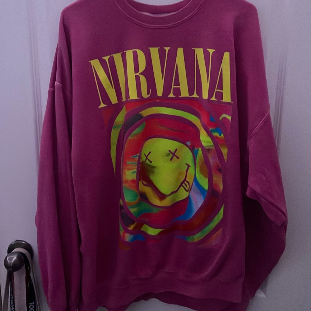 Nirvana urban outfitters pink sweater